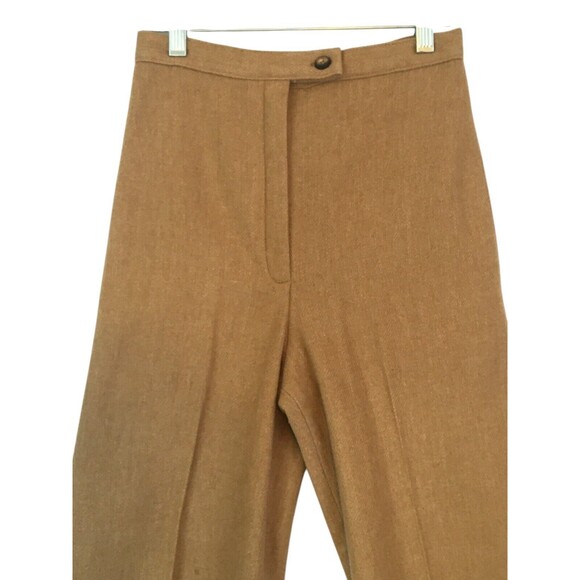 Bronson of California Vintage 70s Tan Wool Dress Pants, Bareback 7-8, ‎ 24 Waist - Picture 2 of 10